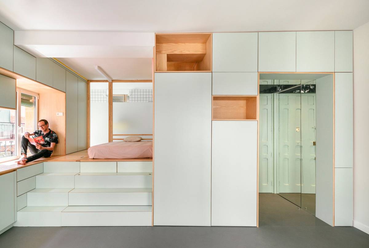 Дизайн квартиры-студии 30 кв: стили, мебель, кухня, зонирование, с балконом, освещение, проекты (фото)