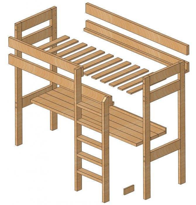 Как сделать двухъярусную кровать своими руками. пошаговый процесс изготовления простой двухъярусной кровати из дерева. подробные чертежи.