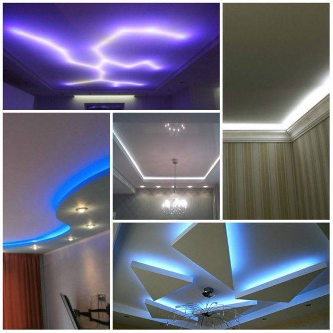 Потолок с подсветкой по периметру: своими руками светодиодное освещение, фото и видео монтажа, укрепление конструкции
