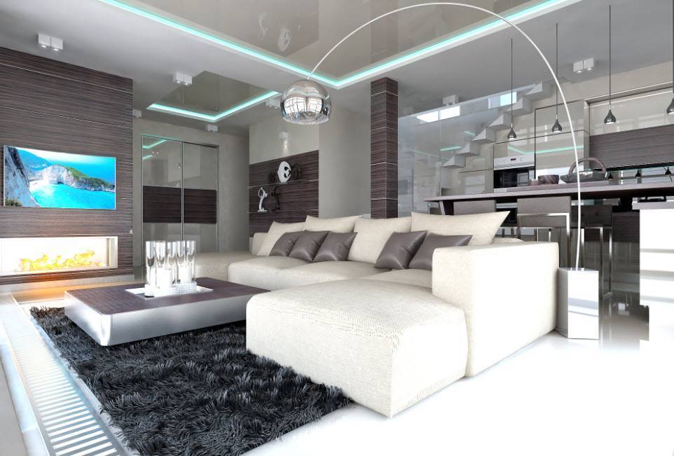 Дизайн в стиле Хай-тек - урбанистический интерьер или промышленный стиль комнаты в квартире и доме