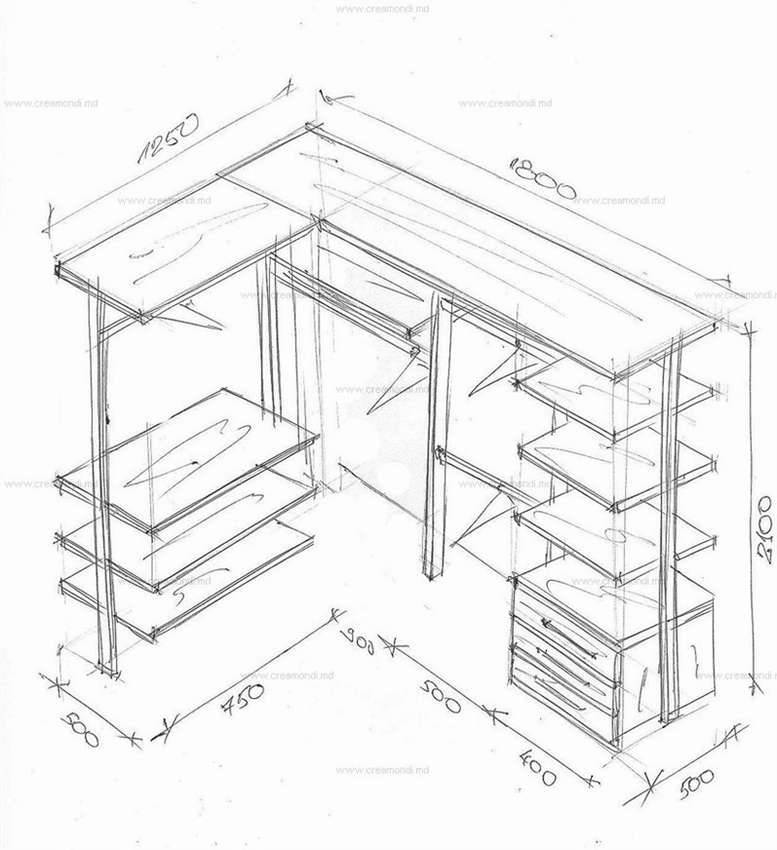Чертеж проект гардеробная