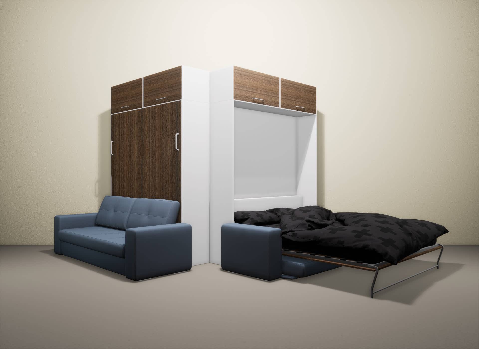 Кровать в стене: идеи c подъемным механизмом, с диваном, шкаф-кровать
