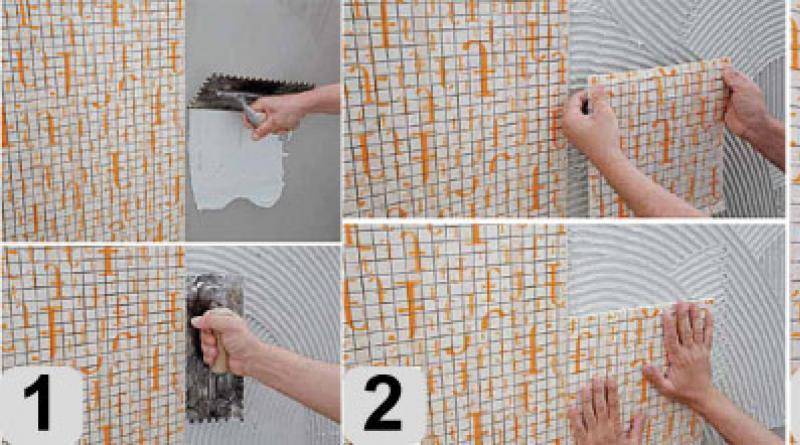 Как класть мозаичную плитку на стену правильно