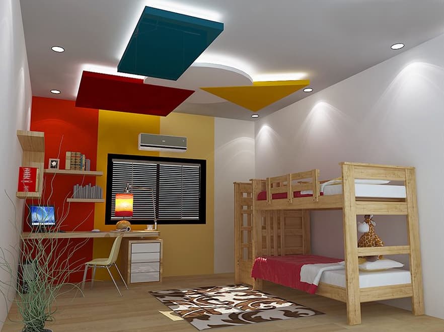 Гипсокартонный потолок в комнате: составляющие дизайна (форма, цвет, декор, подсветка)