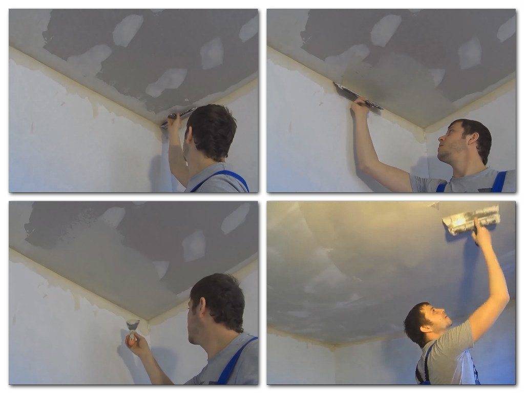 Шпаклевка потолка под покраску: как выровнять, чем лучше финишную отделку