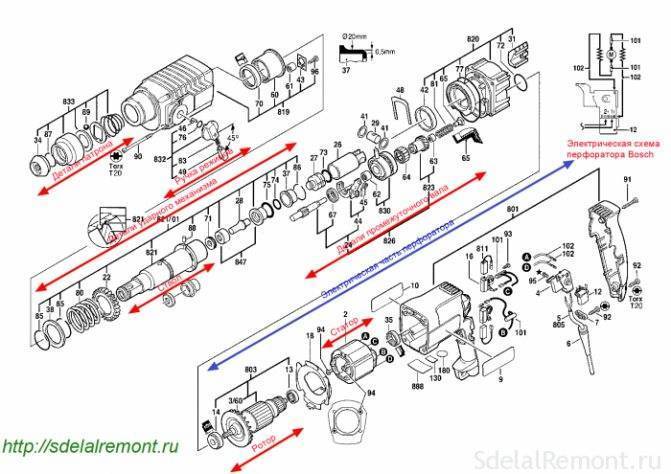 Инструкция по разборке перфоратора Bosch