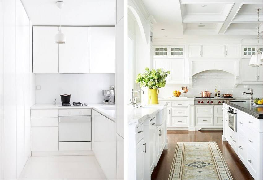41 идея оформления интерьера кухни в классическом белом цвете