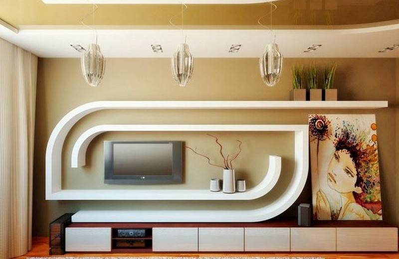 Ниша под телевизор в интерьере: дизайн портала для тв, подставка и короб, идеи для гостиной и спальни, фото