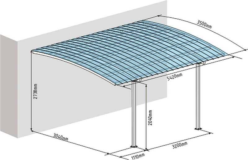 Навесы из поликарбоната чертежи и размеры