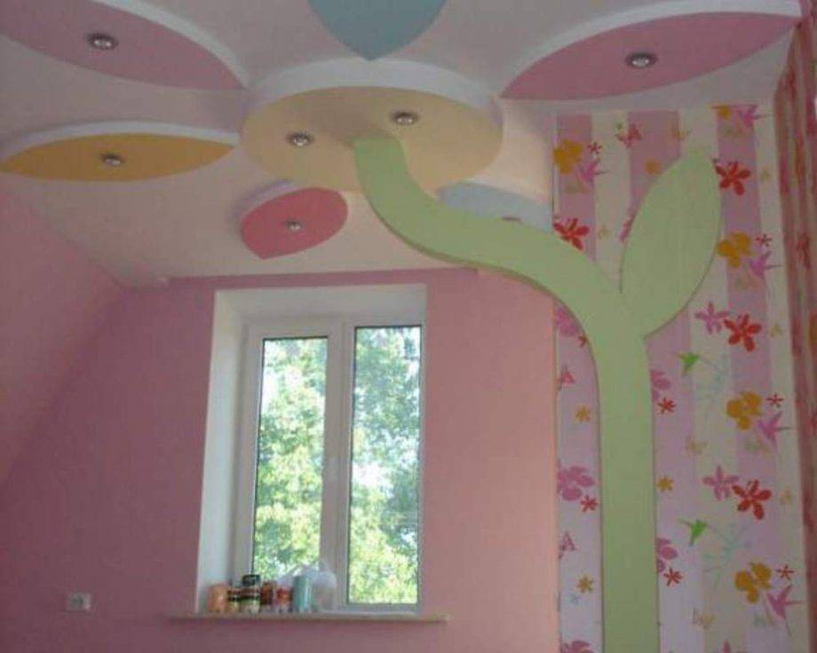 Потолок из гипсокартона в детской комнате (100+ фото для мальчика и девочки)
