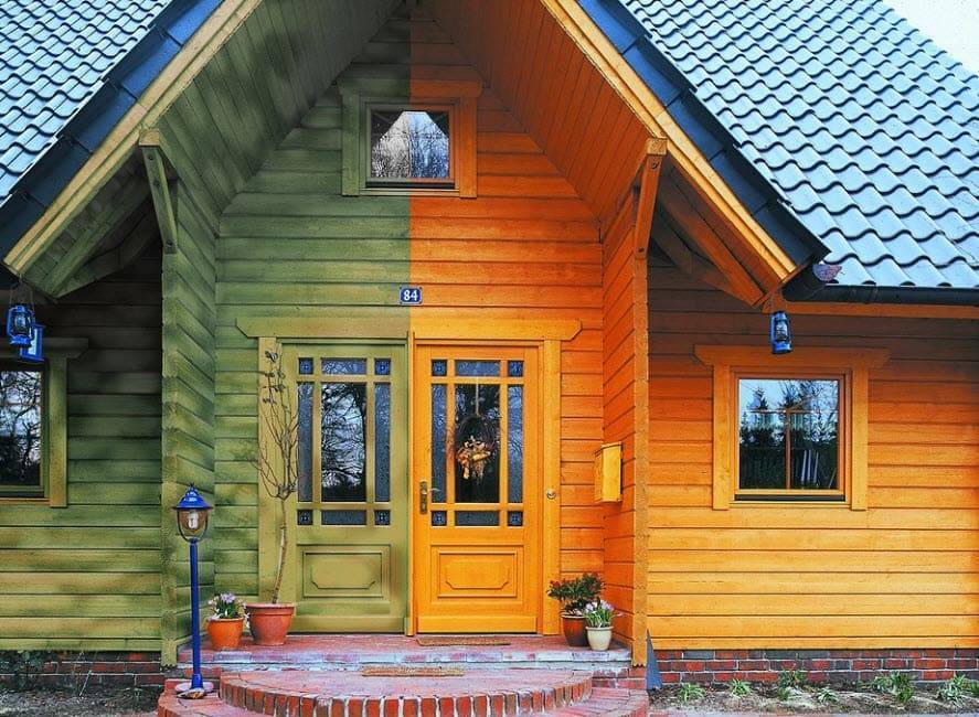 Варианты окраски деревянных домов снаружи фото