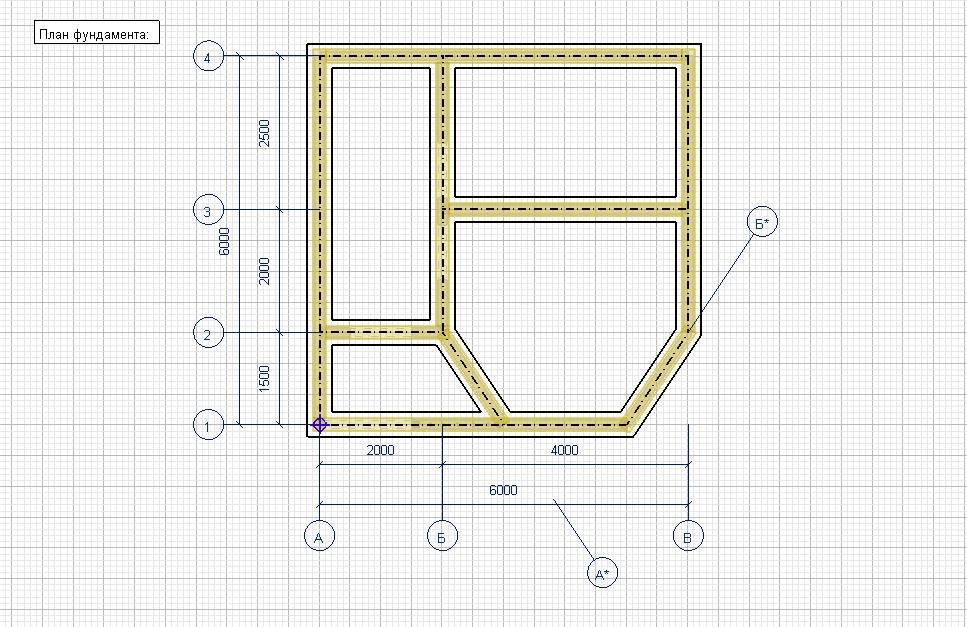 Чертеж плана фундамента