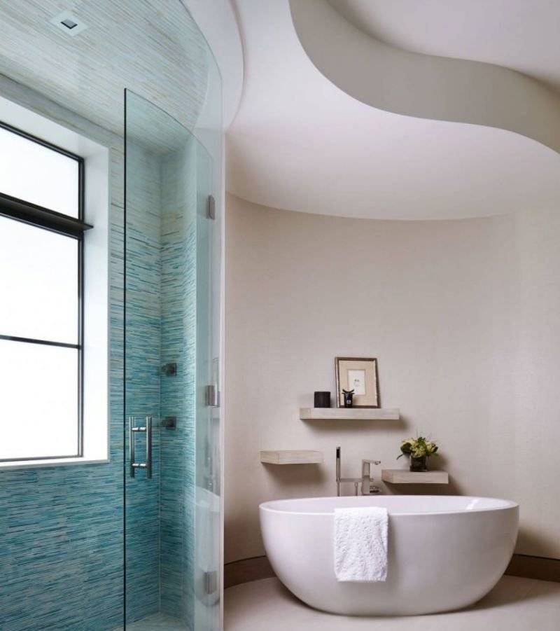 Потолок в ванной из гипсокартона: инструкция по монтажу своими руками, видео и фото