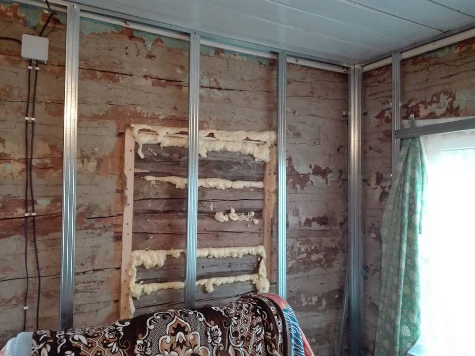 Обшивка стен в деревянном доме гипсокартоном