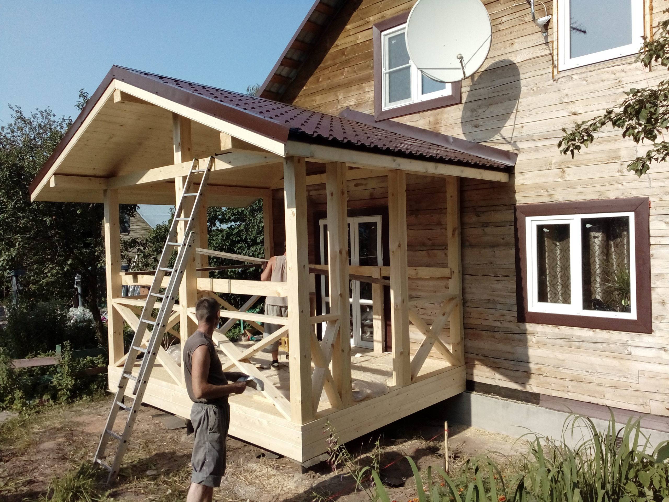 Как построить веранду к дому из дерева с фото