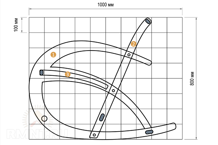 Кресло качалка чертежи и схемы из дерева