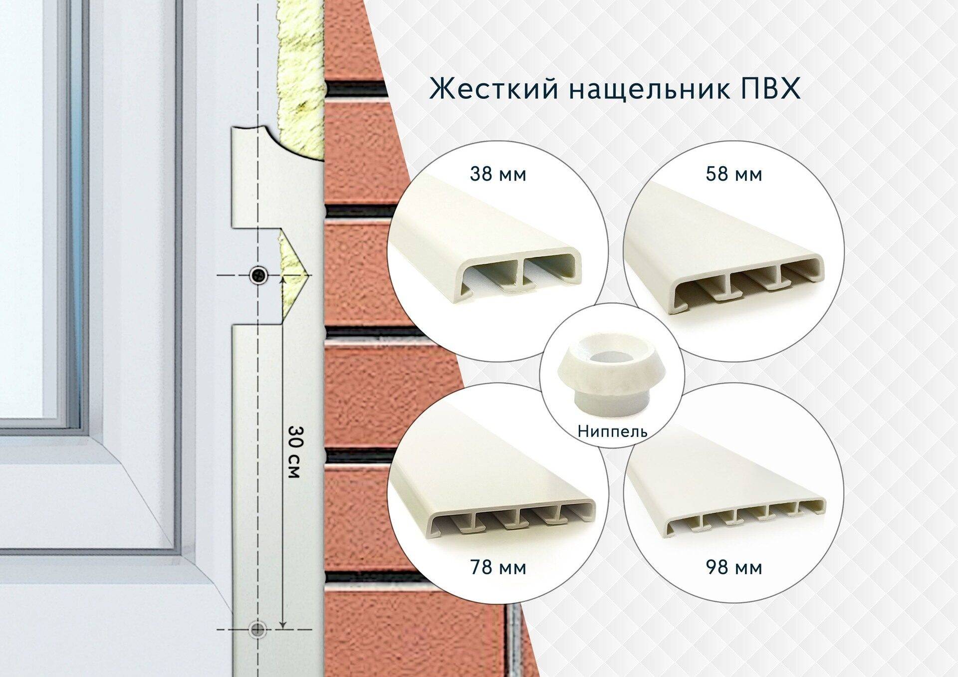 Нащельник ПВХ Рехау 80мм