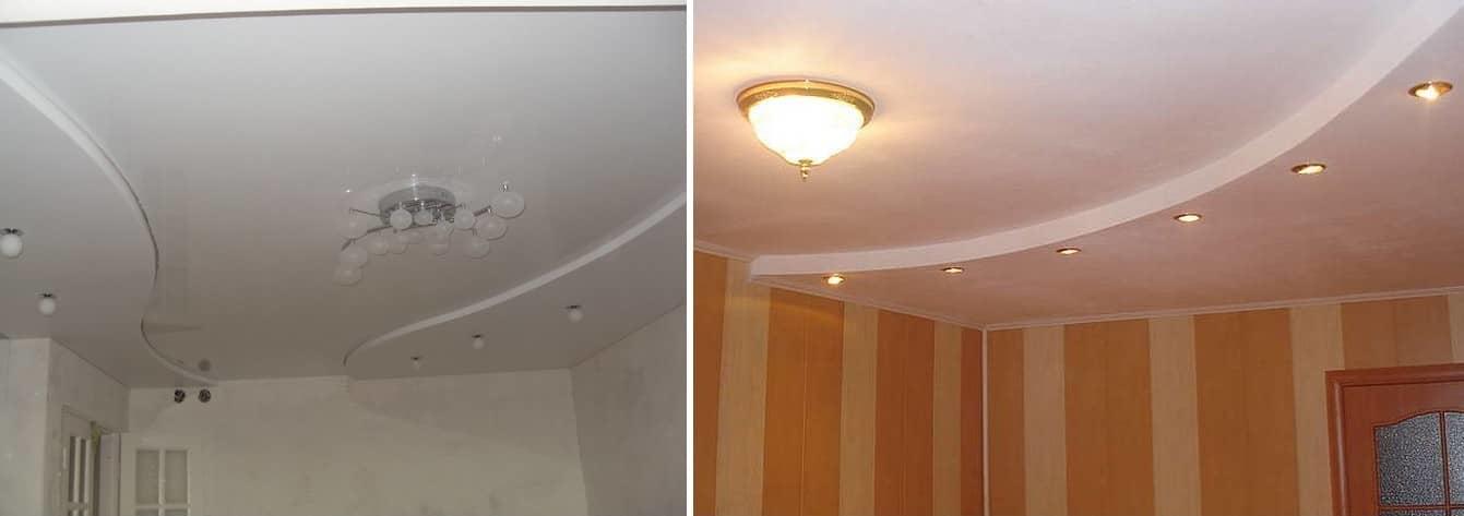 Монтаж двухуровневого потолка из гипсокартона со встроенной подсветкой