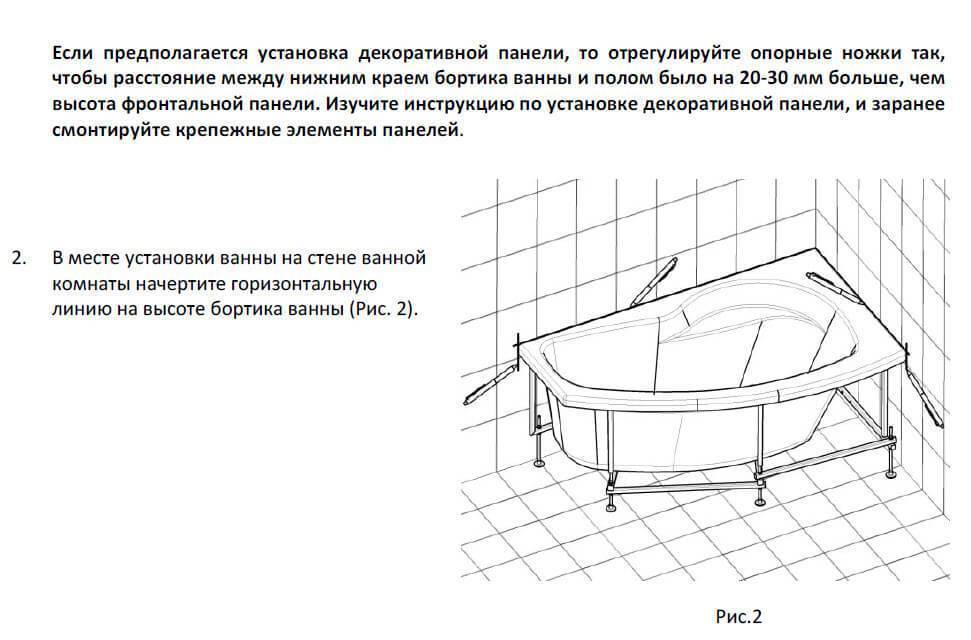 Схема акриловой ванны