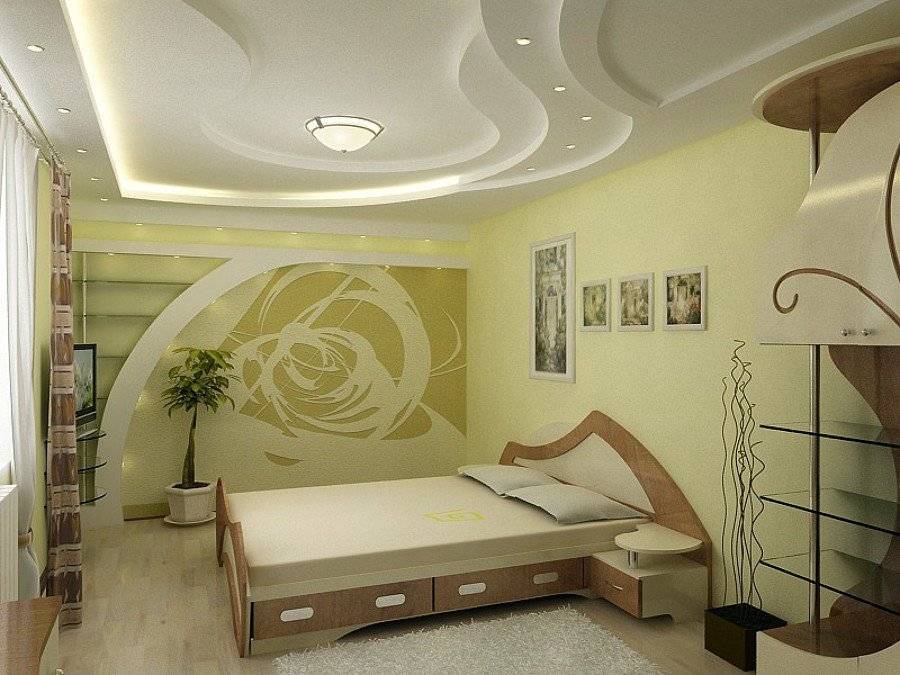 Потолки из гипсокартона для спальни — лучшие идеи по оформлению дизайна (140 фото)