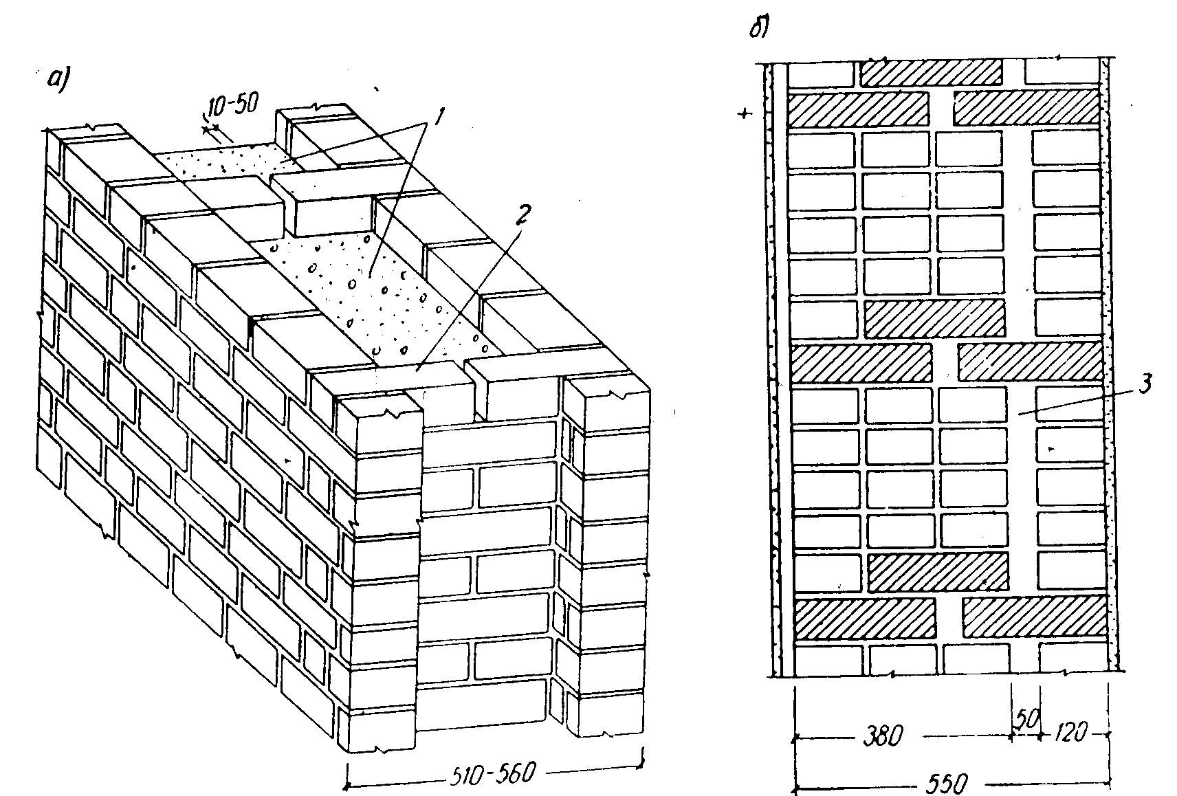 Колодцевая кладка с утеплителем 510