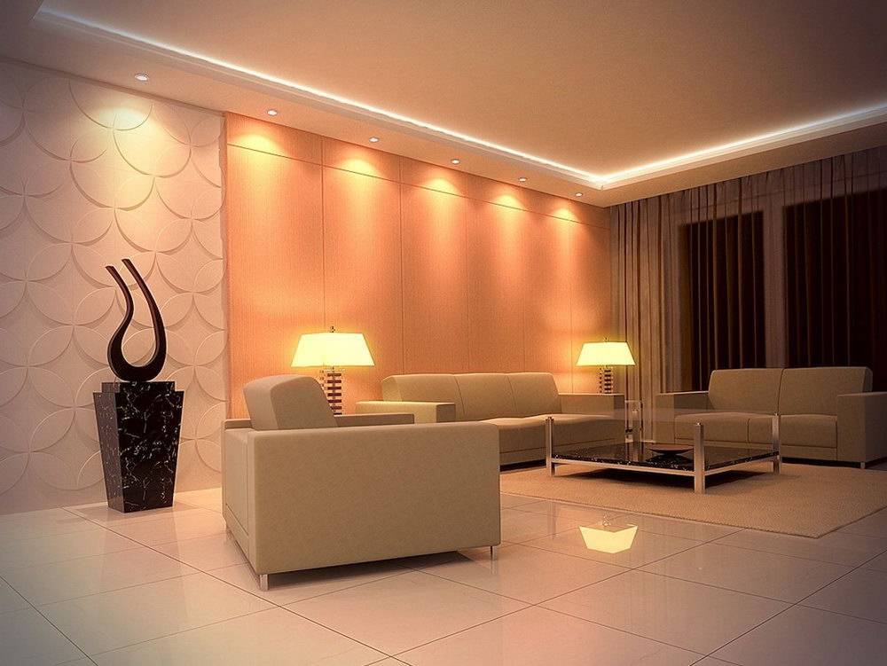 Дизайн освещения потолка