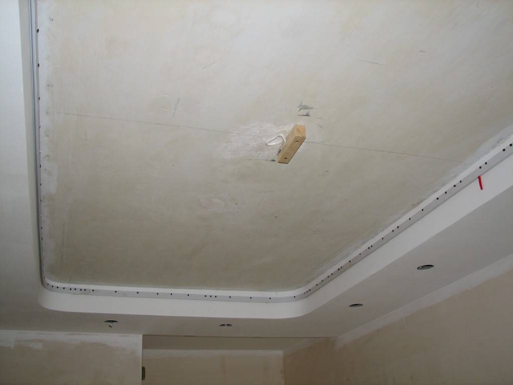 Короб из гипсокартона на потолке под натяжной потолок с подсветкой: как сделать