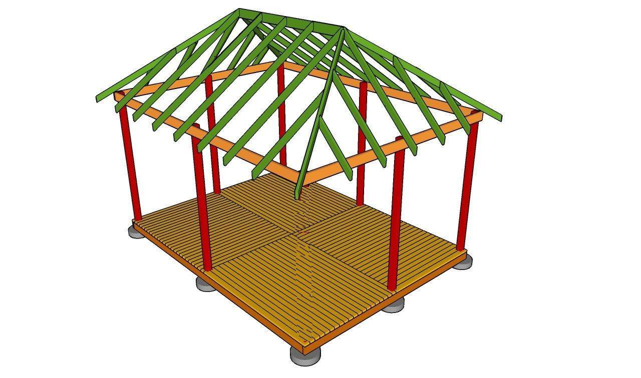 Четырехскатная крыша для беседки: обзор конструкций + выбор покрытия