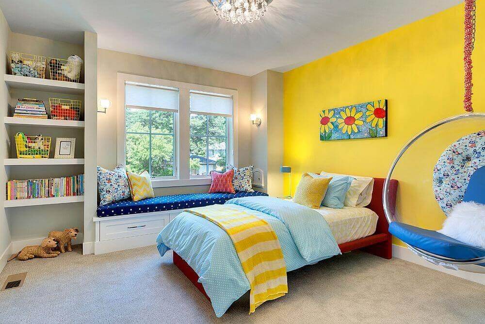 Цвет в интерьере детской комнаты, как выбрать цвет стен, стильные цветовые комбинации - 19 фото