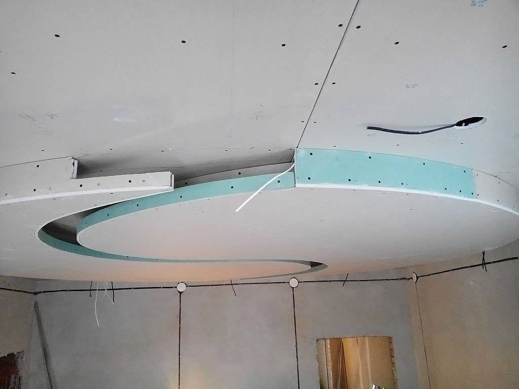 Подвесной потолок из гипсокартона своими руками — пошаговая инструкция