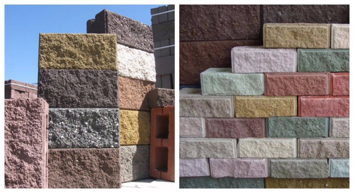 Керамзитобетонные блоки с облицовкой: цветные, с декоративным покрытием .