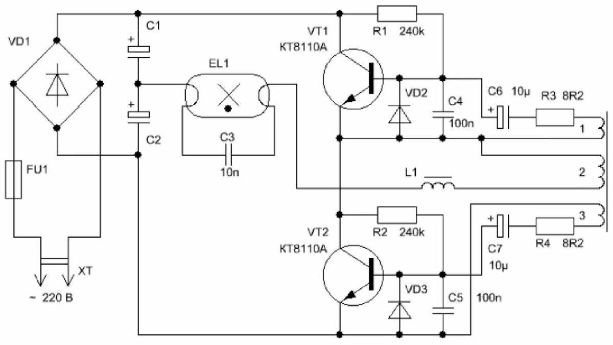 Балласт для люминесцентных ламп схема электронный схема