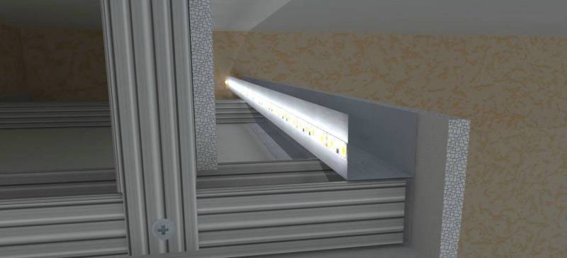 Устройство ниши из гипсокартона под светодиодную подсветку потолка
