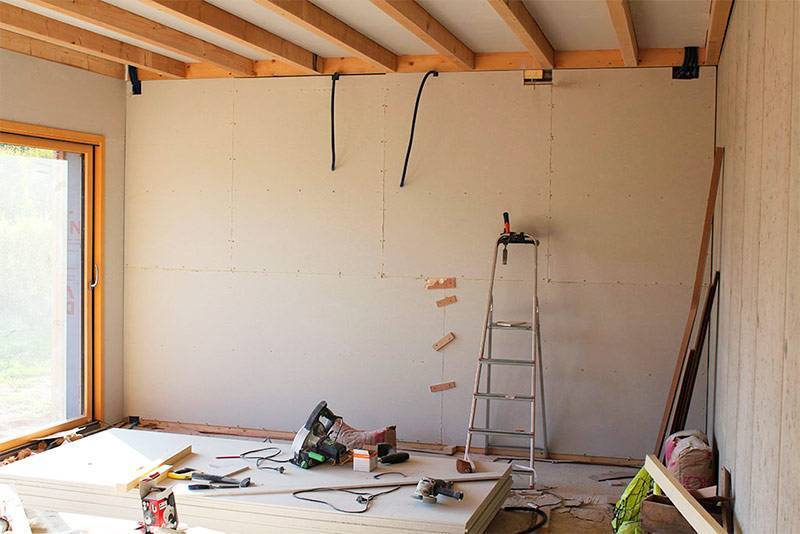 Как сделать деревянную обрешетку под гипсокартон на стену и потолок: монтаж каркаса своими руками