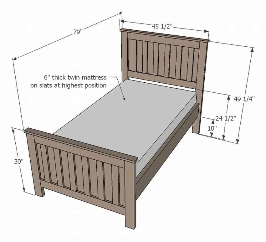 Односпальная кровать своими руками – чертежи и описание процесса