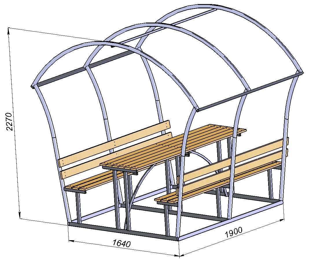 Беседка из профтрубы чертеж с размерами