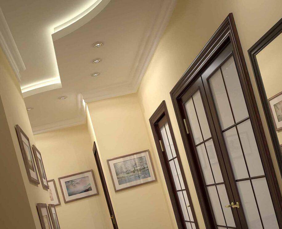 Как сделать двухуровневый потолок из гипсокартона в коридоре