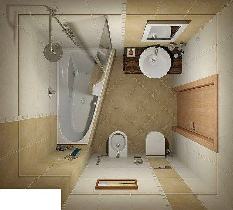 Ванная комната 2 на 2: дизайн, планировка, проекты - 33 фото