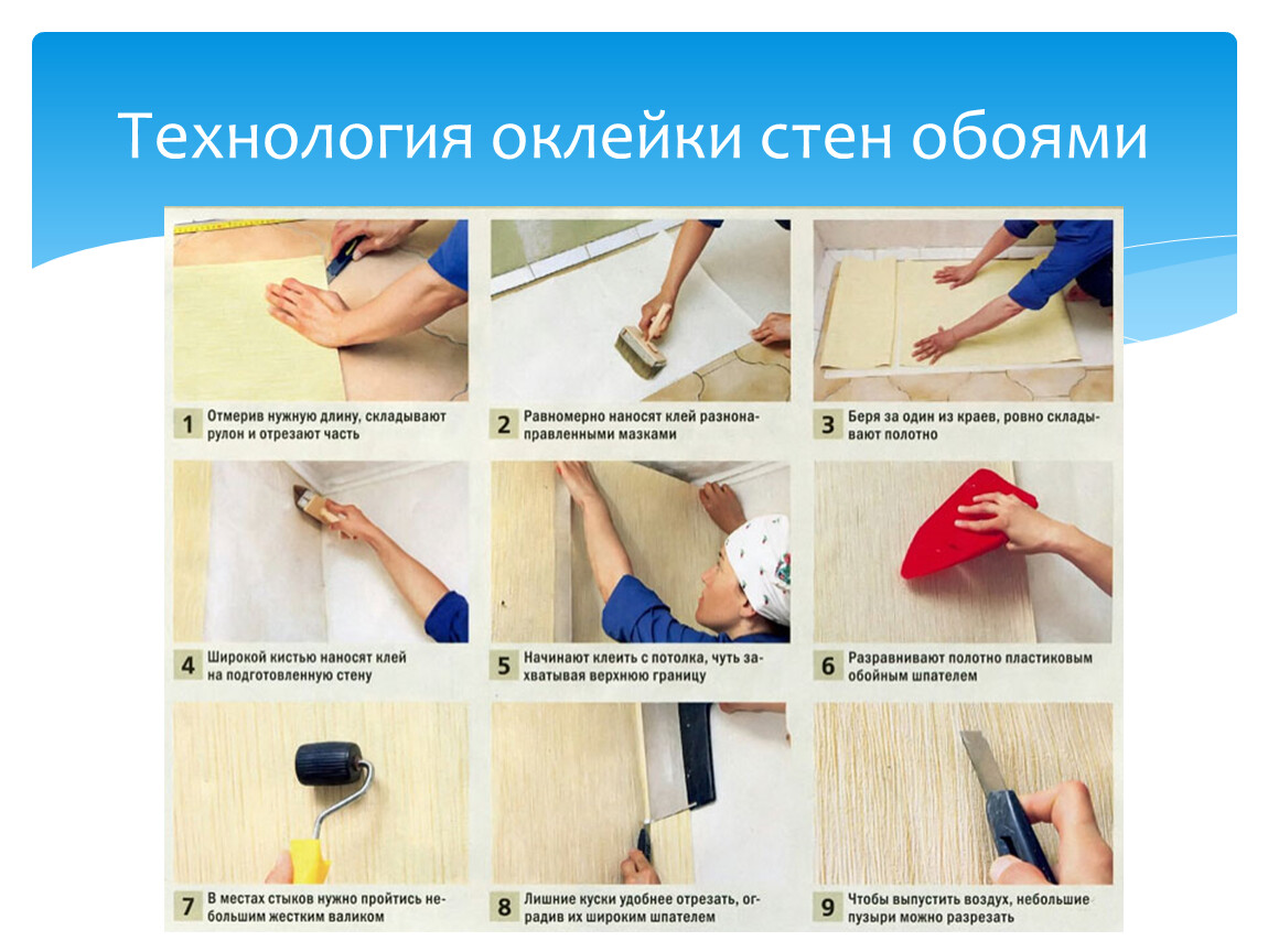 Откуда начинать клеить обои в комнате: виды обоев, характеристики, техники наклеивания