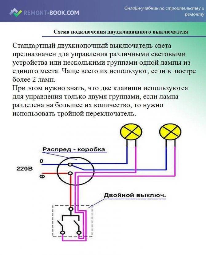 Установка выключателя: схема установки, как подключить провода