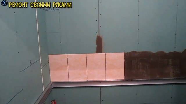 Укладка кафельной плитки на гипсокартонную стену в ванной комнате