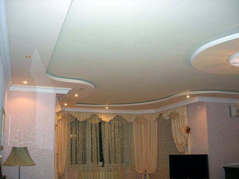 Потолки из гипсокартона фото для зала двухуровневые для зала