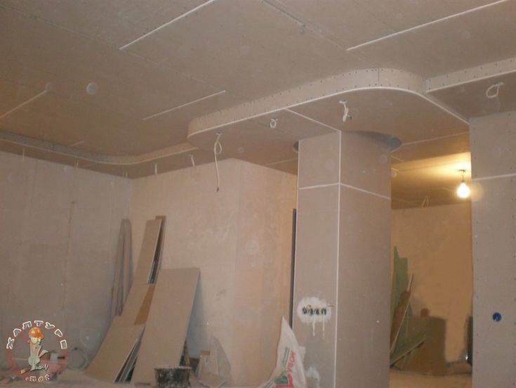 Фото двухуровневых потолков из гипсокартона на кухне в хрущевке