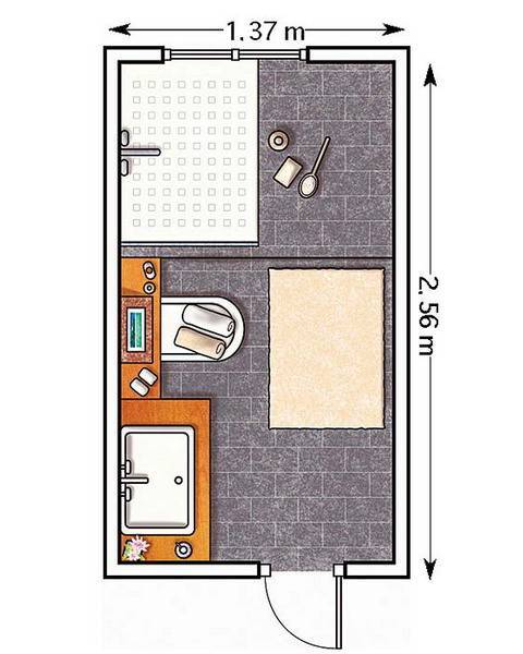Ванная комната 2 на 2: дизайн, планировка, проекты - 33 фото