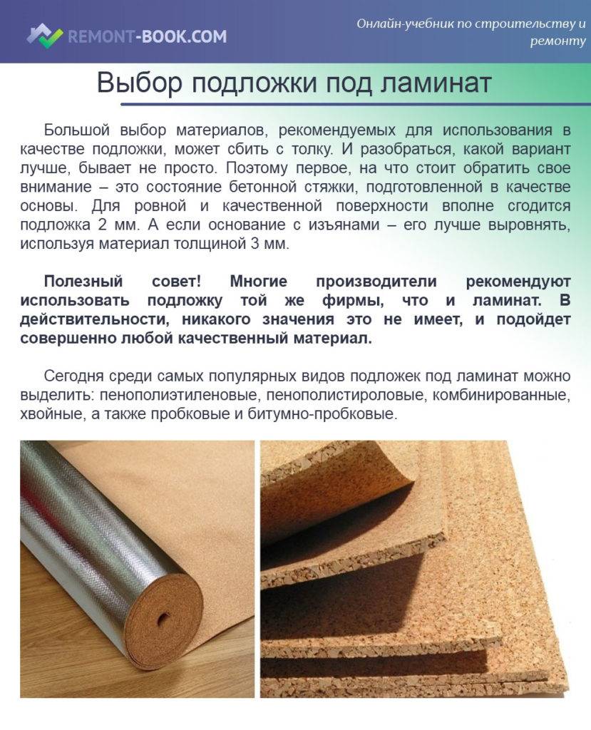 Какую подложку лучше выбрать под ламинат для деревянного и бетонного пола?