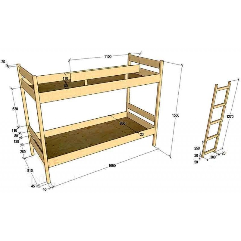 Двухъярусная кровать для детей своими руками из дерева с чертежами и фото пошаговая инструкция