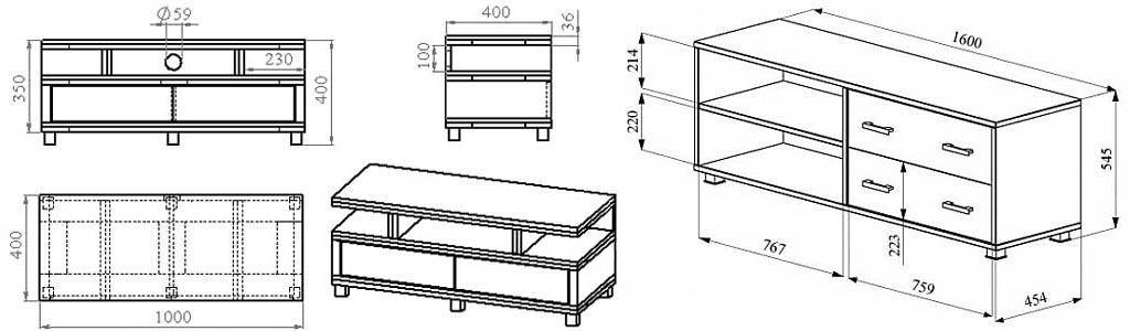 Тумба под телевизор своими руками из дерева чертежи