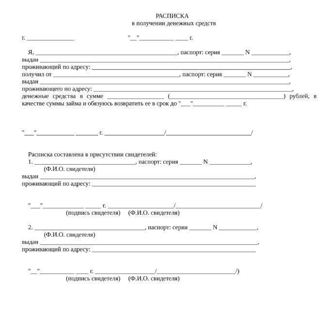 Расписка в получении денег за дом и земельный участок: образец .