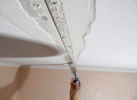 Трещина на потолке из гипсокартона — как исправить?