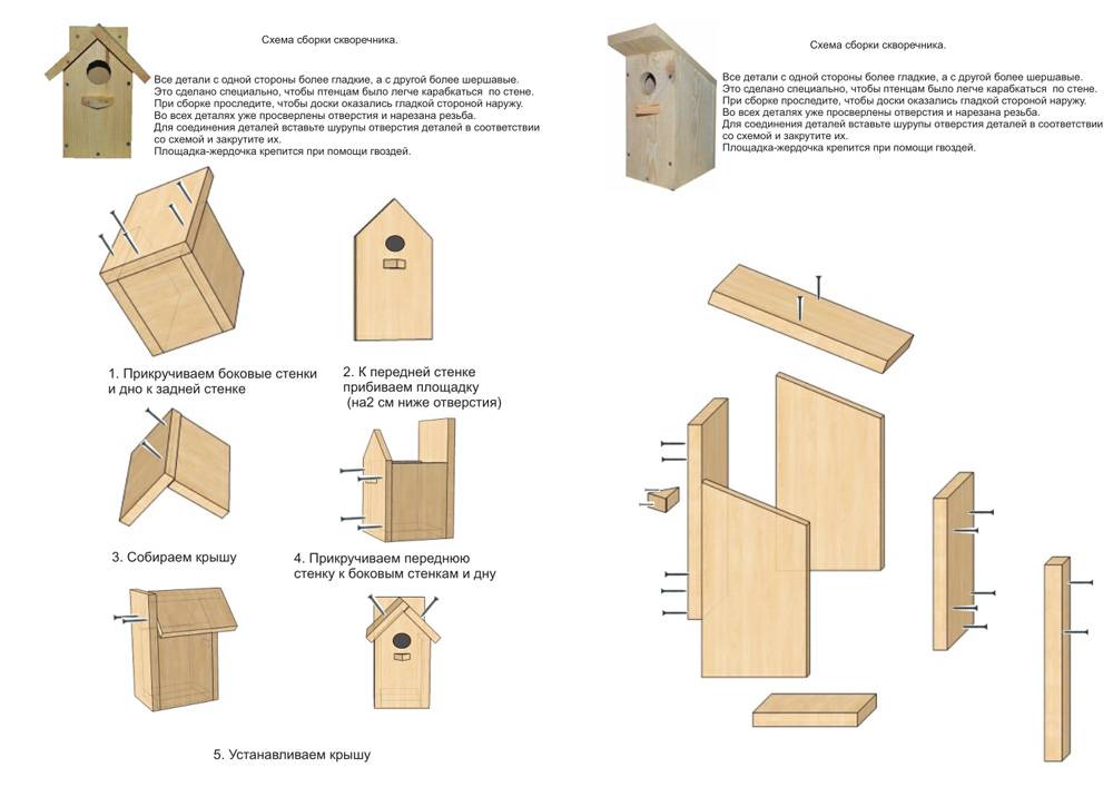 Как сделать деревянный скворечник своими руками - пошаговая инструкция с видео